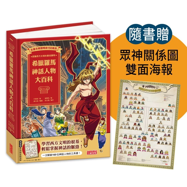 希臘羅馬神話人物大百科（附眾神關係圖雙面海報）