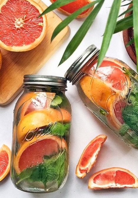 Refresh your body with a Grapefruit and Mint Detox Water recipe.: 